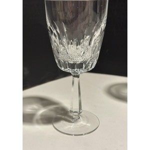 Vtg Cut Crystal Wine Glasses Hexagon Stem 5” Set Of 4 Cocktail Unique Elegant